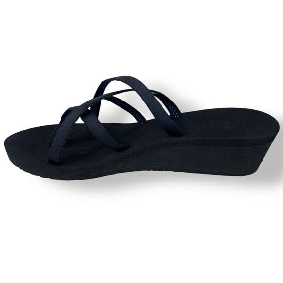 Teva 1000099 Mush Mandalyn Wedge Ola 2 Sandals Black Flip Flop Toe Post Women 10 - Picture 4 of 12